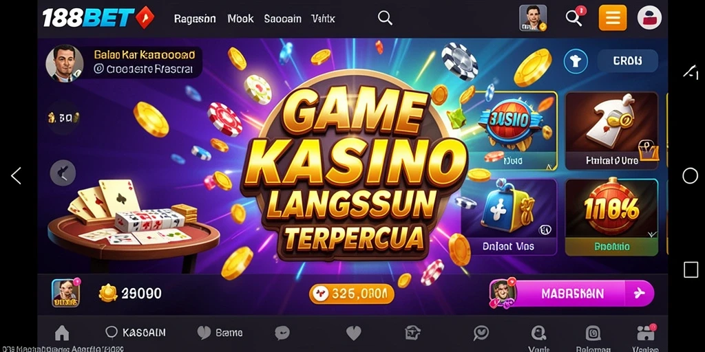 Screenshot gameplay Live Casino 188BET dengan dealer langsung yang profesional.