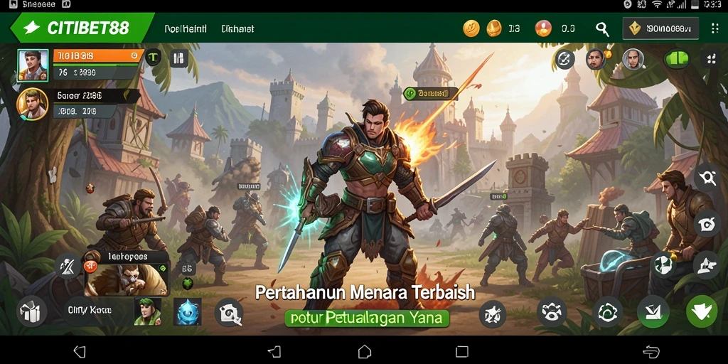Screenshot CITIBET88 menampilkan aksi seru dalam pertahanan menara.