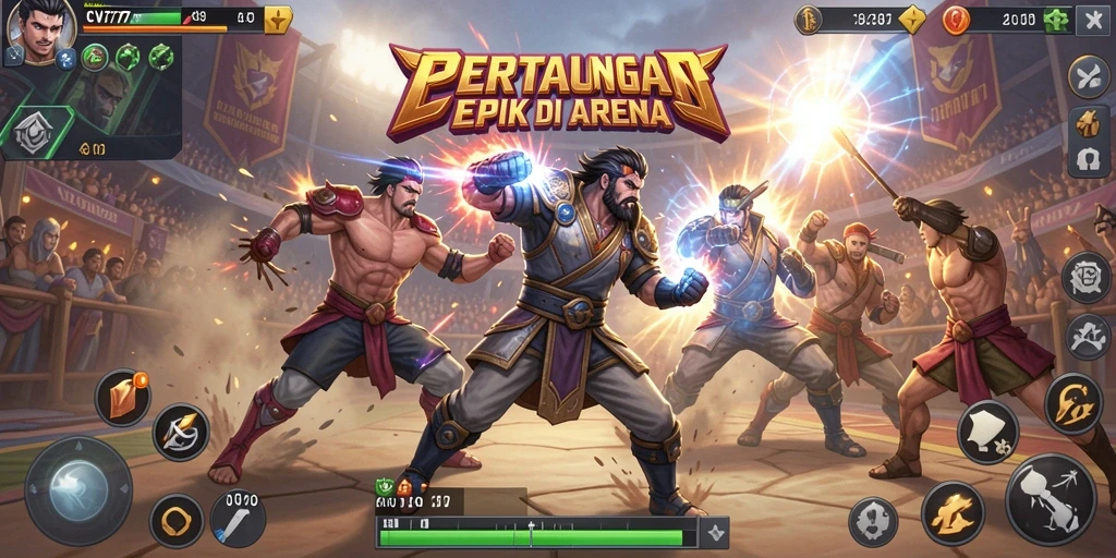 Tampak aksi pertarungan mendebarkan dalam game CV777.