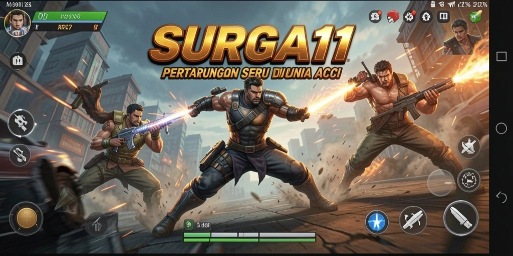 Tampak aksi seru di SURGA11 dengan pertarungan yang menegangkan.